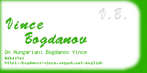 vince bogdanov business card